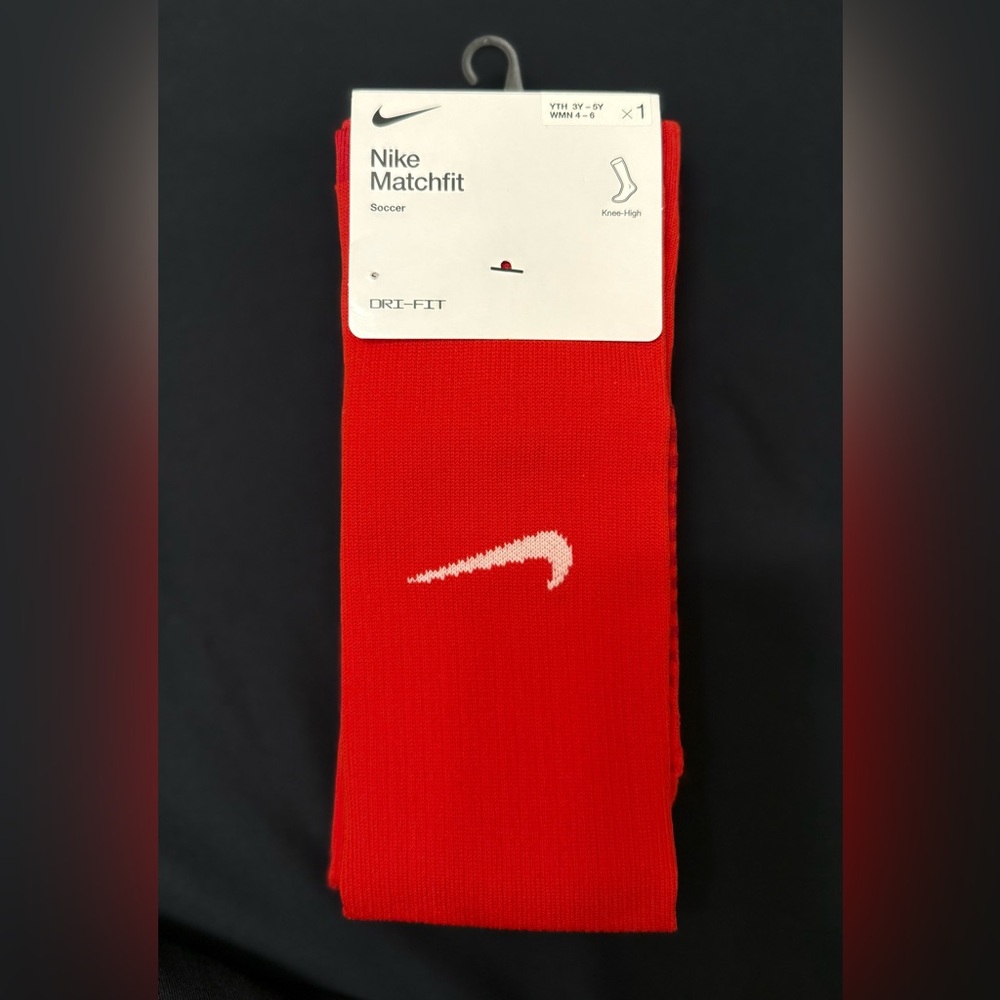 Nike 1-Pack Matchfit Knee High Soccer Red Socks